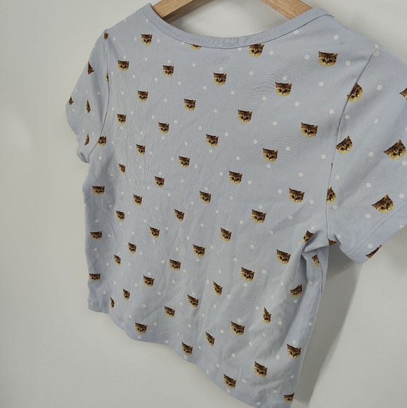 Uniqlo | cat printed short sleeve crop - Picture 4 of 5
